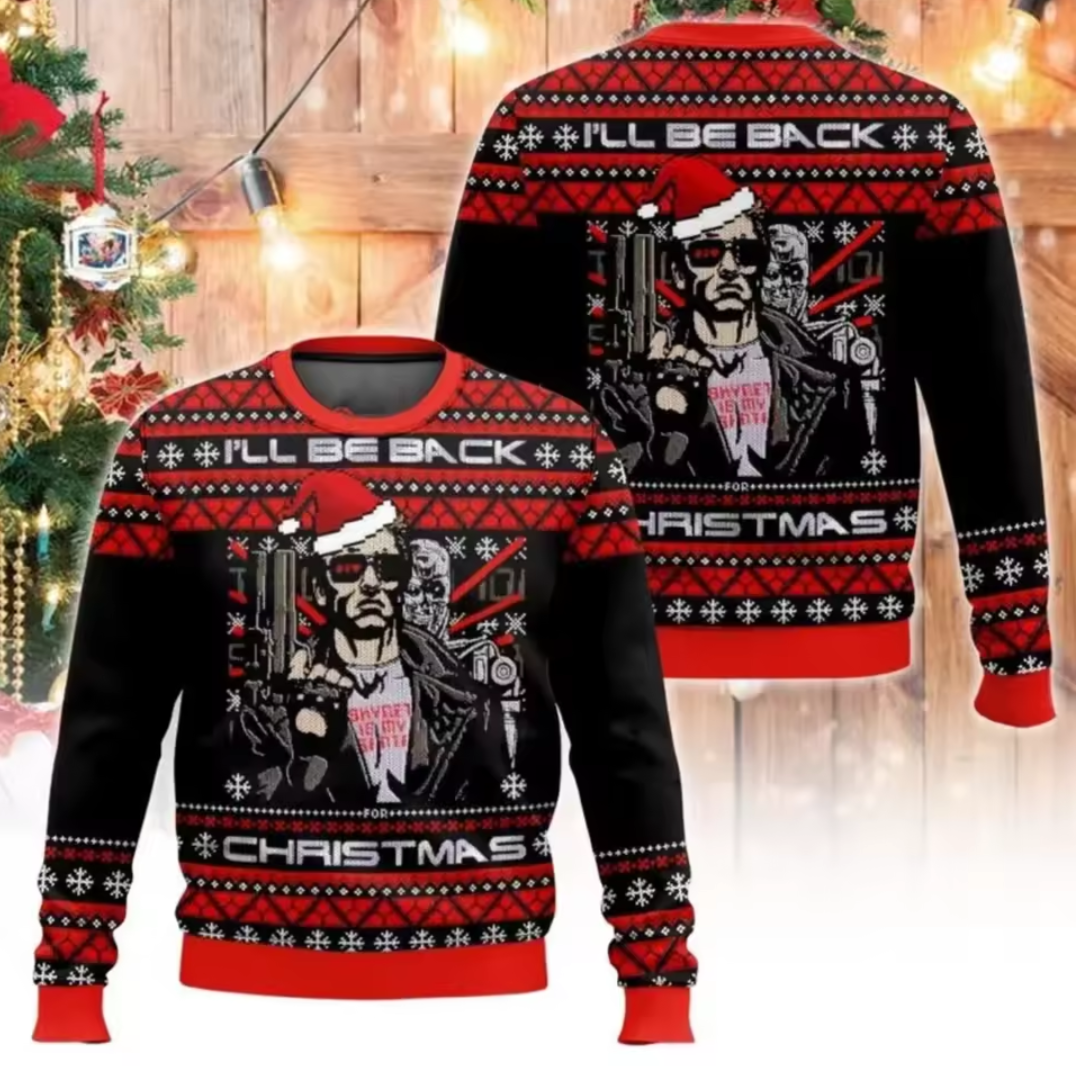 Terminator Christmas Jumper | I'll Be Back for Christmas Festive Sweater