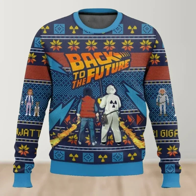 Back to the Future Christmas Sweater | Retro 80s Sci-Fi Festive Jumper