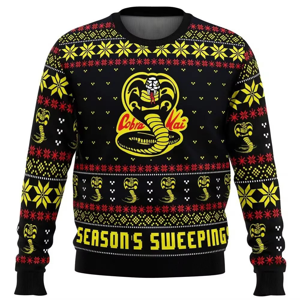 Cobra Kai Christmas Jumper | Season's Sweepings Karate Kid Xmas Sweater