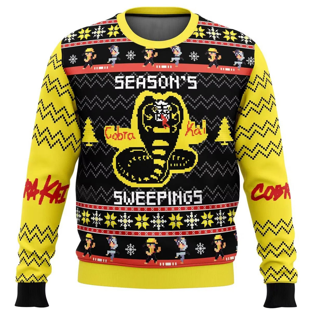 Cobra Kai Christmas Jumper | Season's Sweepings Karate Kid Xmas Sweater