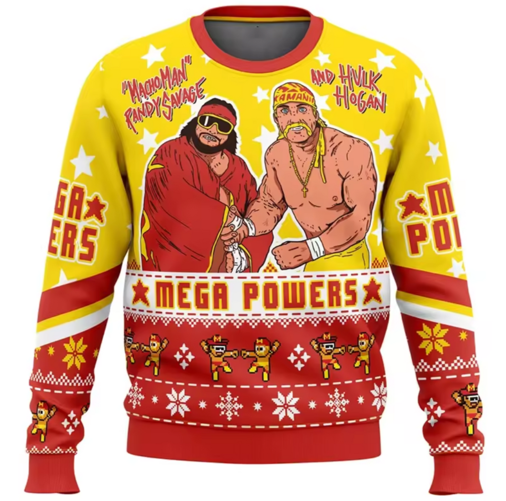 Mega Powers Christmas Jumper | Hulk Hogan & Macho Man Randy Savage Xmas Sweater