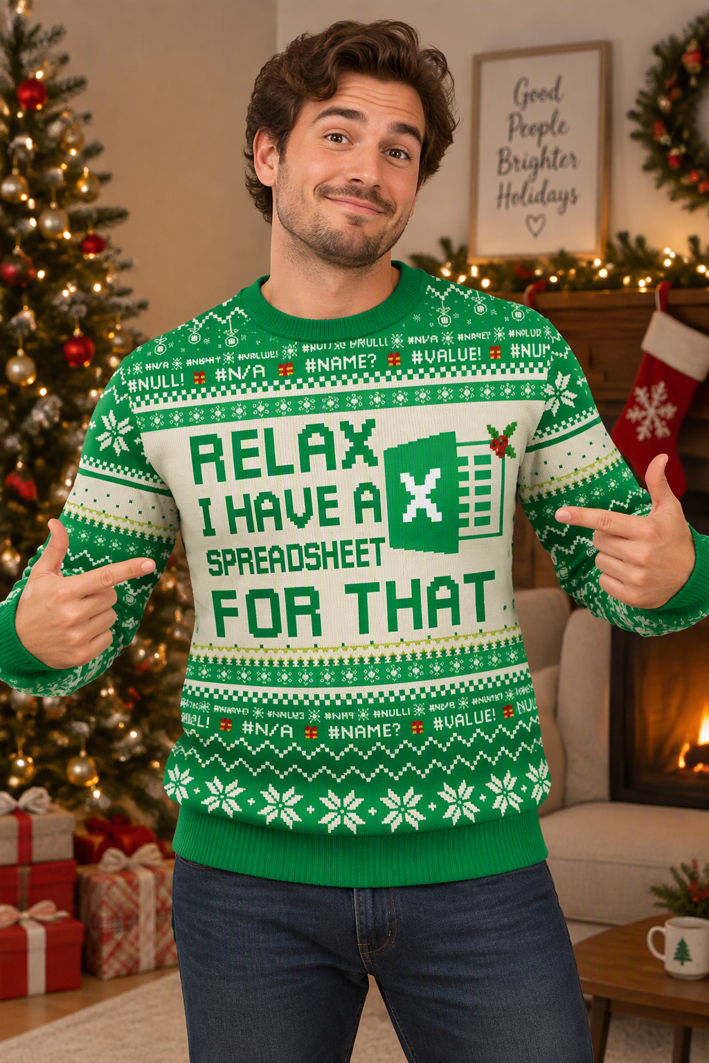 Microsoft Excel Christmas Jumper | Funny Office Xmas Sweater | Red or Green