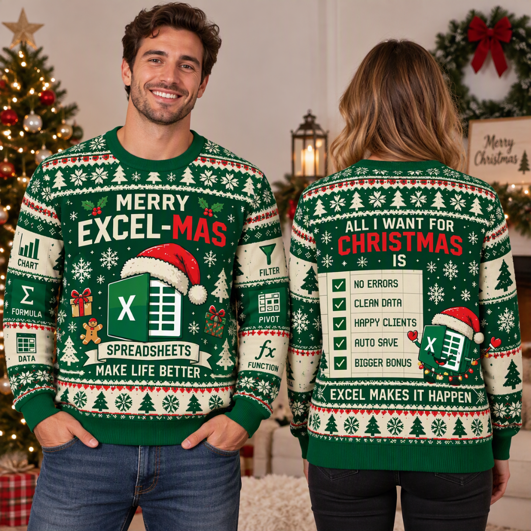 Funny Excel Christmas Jumper | Merry Excel-Mas Festive Sweater