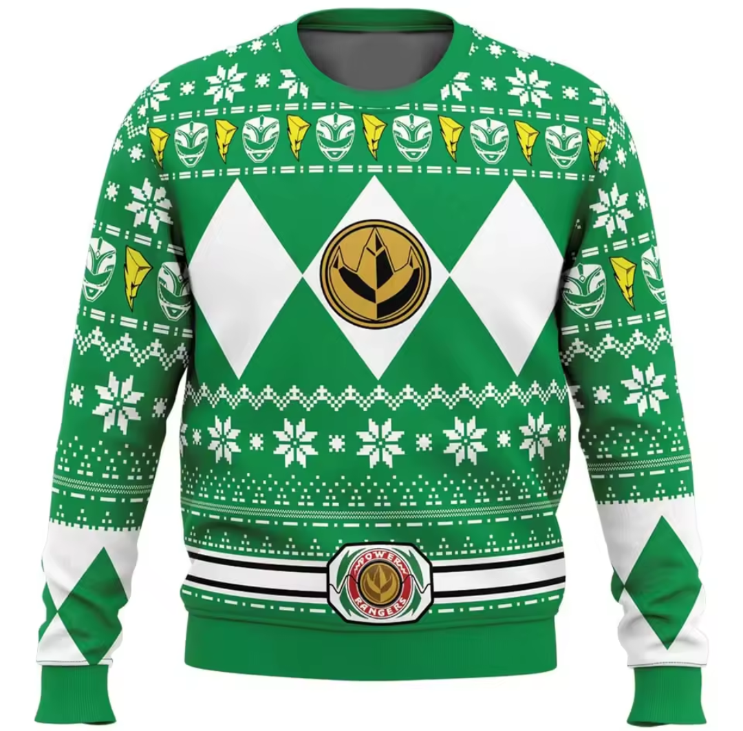 Power Rangers Christmas Jumper | Mighty Morphin Festive Sweater | All Colours