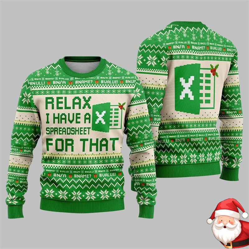 Microsoft Excel Christmas Jumper | Funny Office Xmas Sweater | Red or Green
