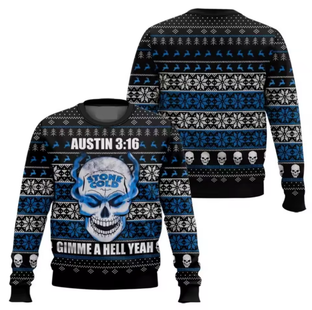 Stone Cold Steve Austin Christmas Jumper | Austin 3:16 Wrestling Xmas Sweater