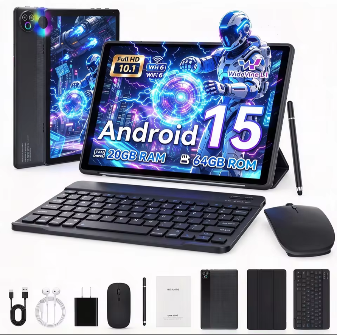Android 15 Tablet with Keyboard, Mouse & Stylus Bundle | £110 Free Accessories Included