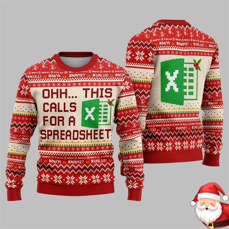 Microsoft Excel Christmas Jumper | Funny Office Xmas Sweater | Red or Green