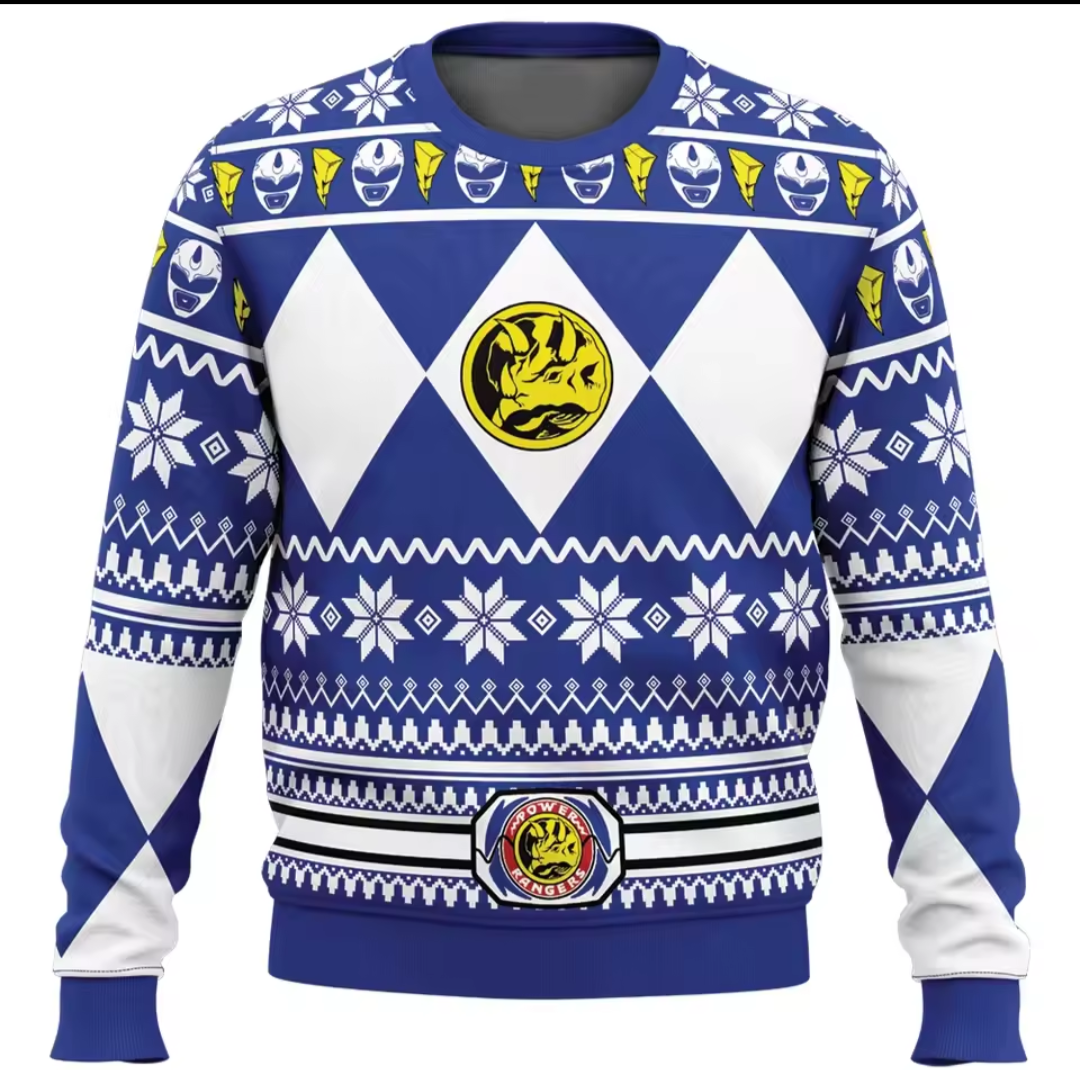 Power Rangers Christmas Jumper | Mighty Morphin Festive Sweater | All Colours