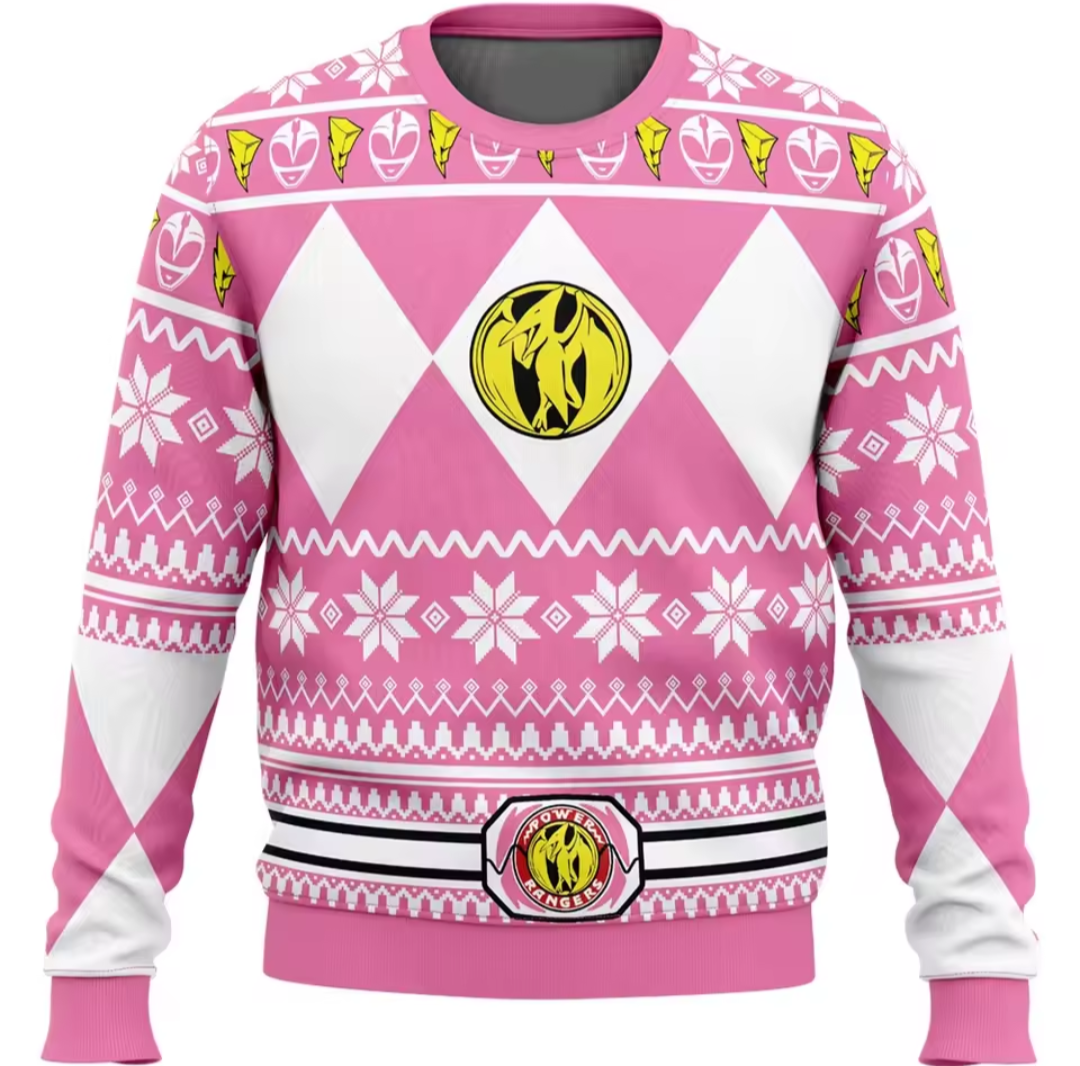 Power Rangers Christmas Jumper | Mighty Morphin Festive Sweater | All Colours