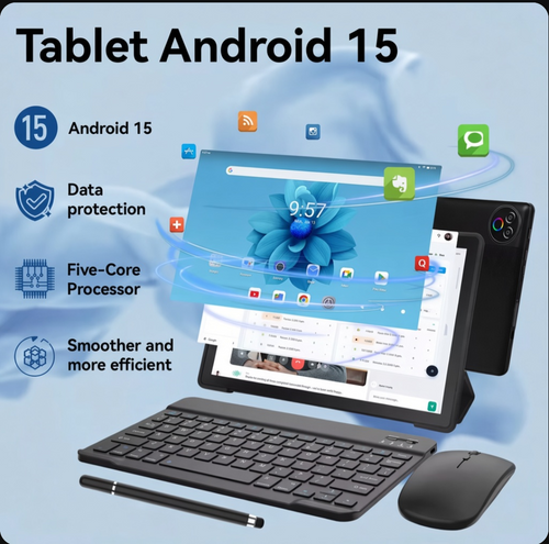 Android 15 Tablet with Keyboard, Mouse & Stylus Bundle | £110 Free Accessories Included