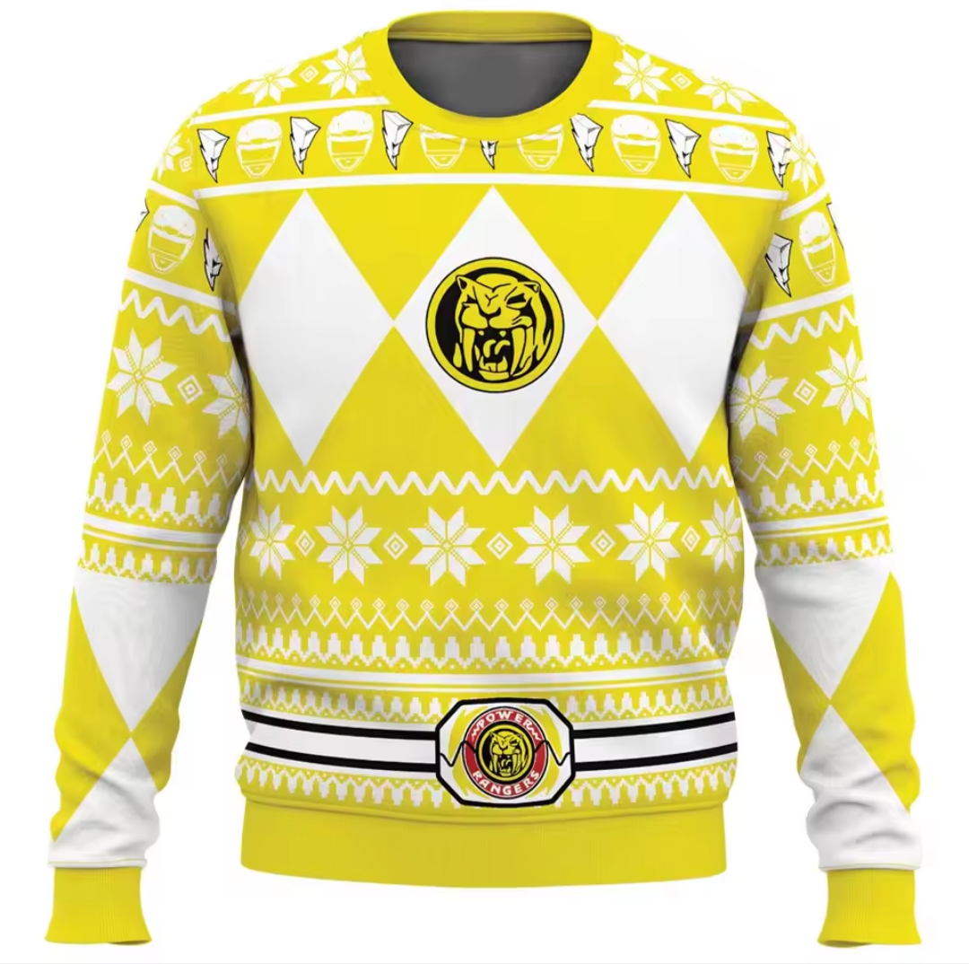 Power Rangers Christmas Jumper | Mighty Morphin Festive Sweater | All Colours